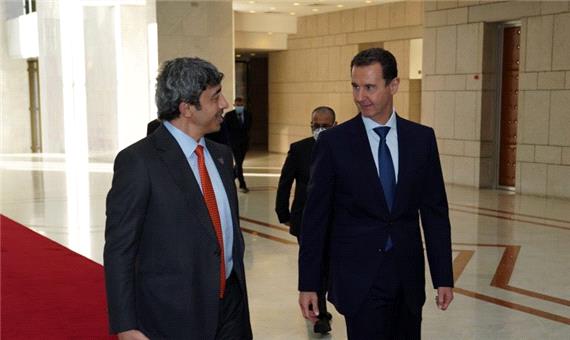 دیدار وزیر خارجه امارات با بشار اسد بعد از 10 سال