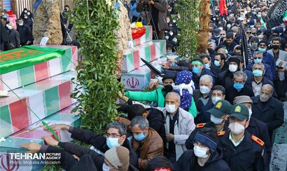 مراسم تشییع پیکر 150 شهید گمنام در تهران