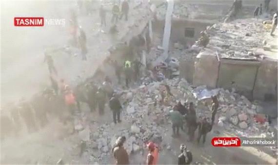 ریزش ساختمان 5 طبقه در حلب سوریه با 10 کشته
