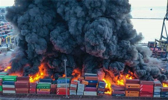 آتش‌سوزی در بندر «اسکندرون» ترکیه برای دومین روز متوالی