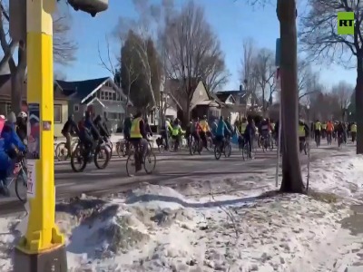 اعتراض هزاران دوچرخه‌سوار در مینیاپولیس